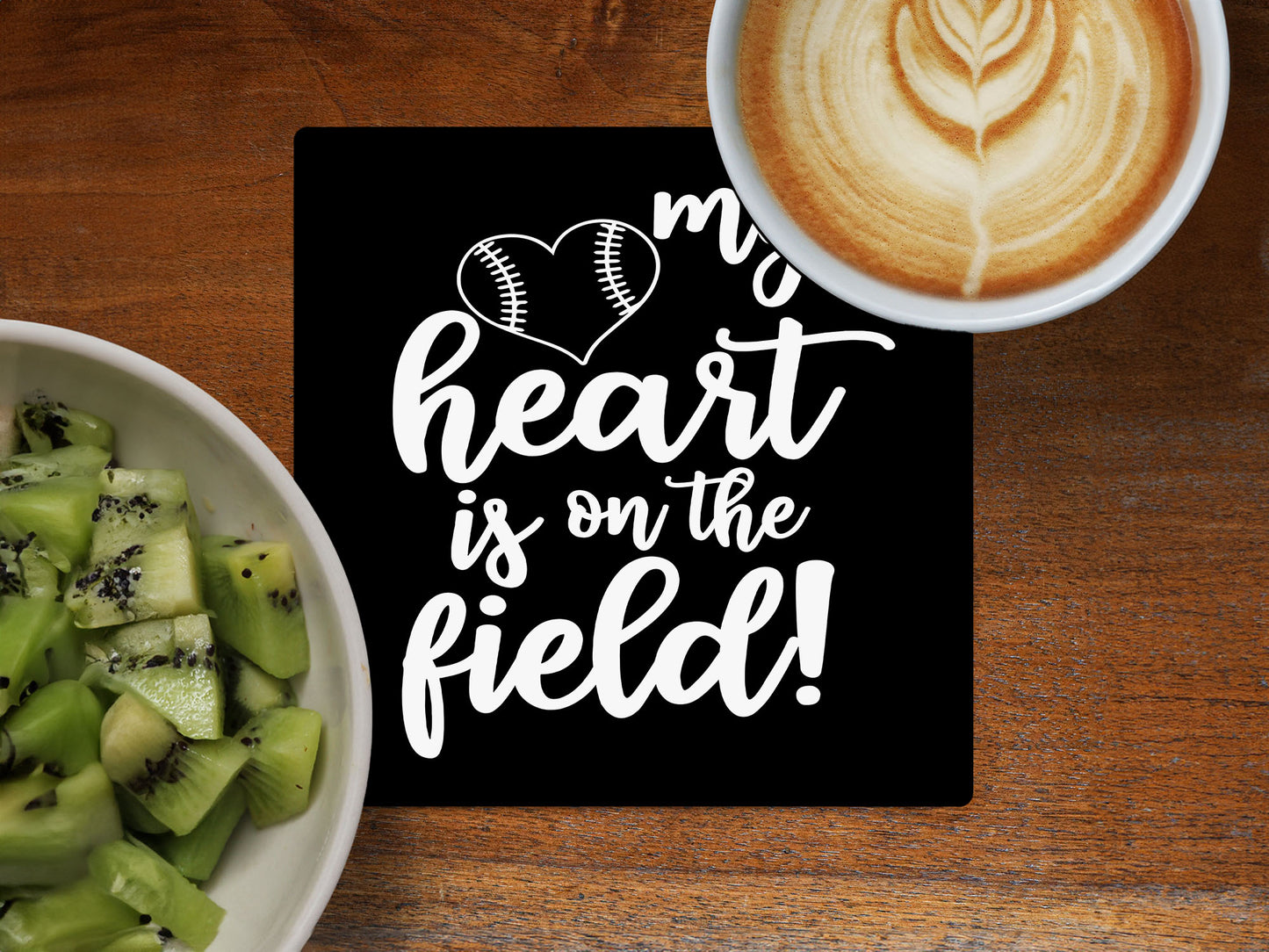 My Heart is On The Field - Ceramic Coaster