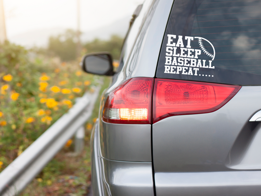 Eat, Sleep, Baseball, Repeat - Vinyl Decal