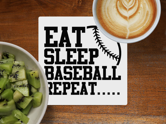 Eat, Sleep, Baseball, Repeat - Ceramic Coaster